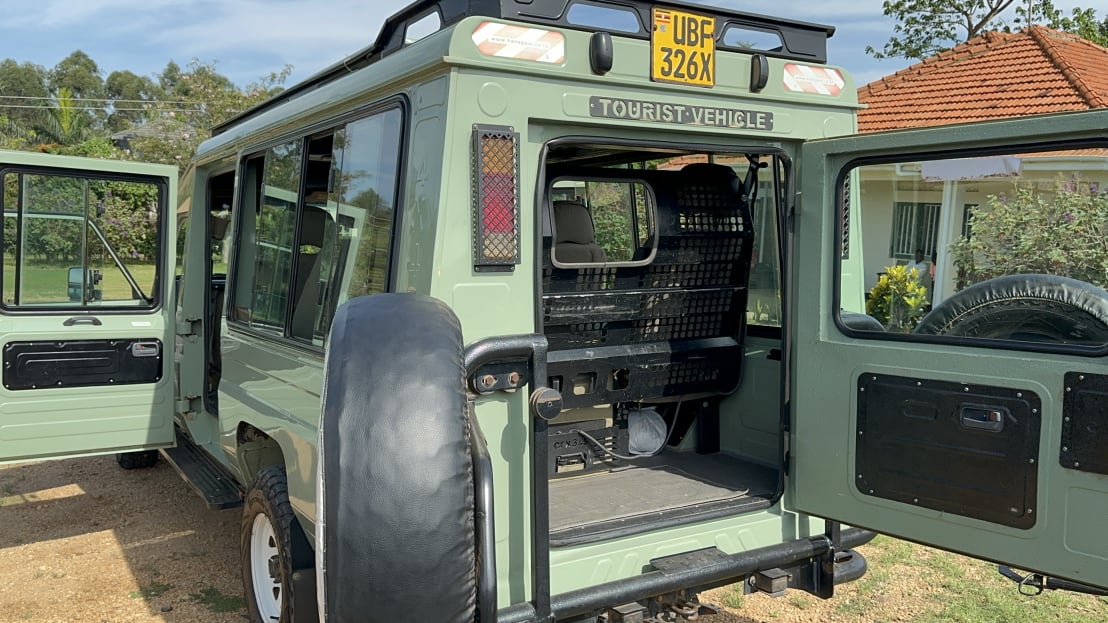 A display of our very beautiful Safari Landcruiser car ready for the trip