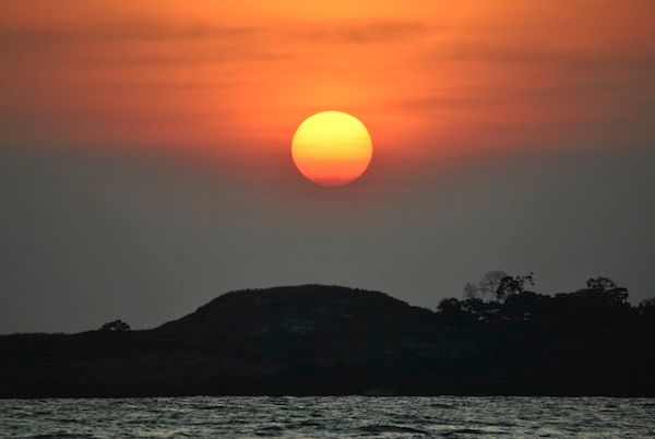 A beautiful sunrise over Lake Kwania in Uganda